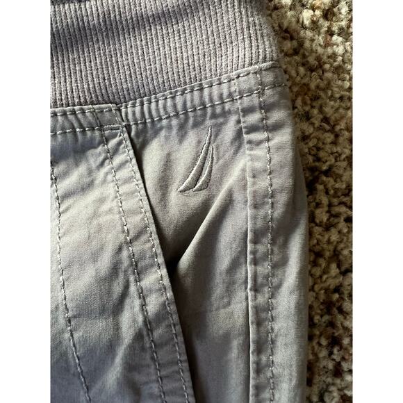 NWT Nautica Women's Cotton Roll-Tab Utility Pants, XXL Gray, Elastic Waist - Picture 4 of 12